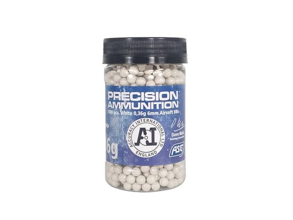 ASG Accuracy International Heavy BBs 0,36g, 1000 BBs - White ASG Accuracy International Heavy BBs 0,36g, 1000 BBs - White