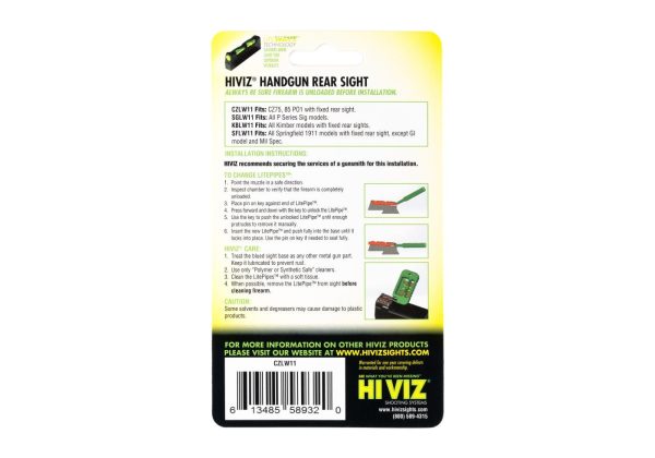 HIVIZ LiteWave Rear Sight for CZ 75/P01 HIVIZ LiteWave Rear Sight for CZ 75/P01