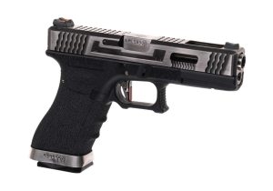 WE G-Force 17 SV Silver Barrel Metal Version GBB Black