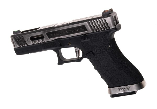 WE G-Force 17 SV Silver Barrel Metal Version GBB Black