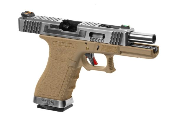 WE G-Force 17 SV Silver Barrel Metal Version GBB Desert