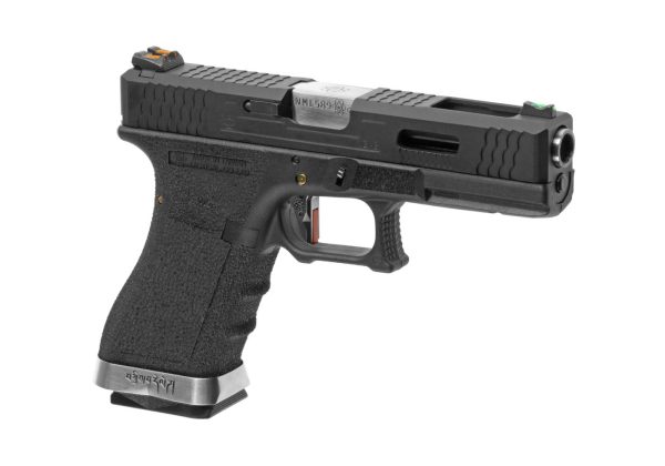 WE G-Force 18C BK Silver Barrel Metal Version GBB Black